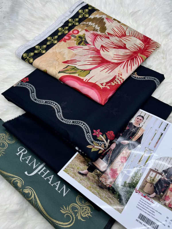 RANJHAAN "Midnight Flora" 3-Piece